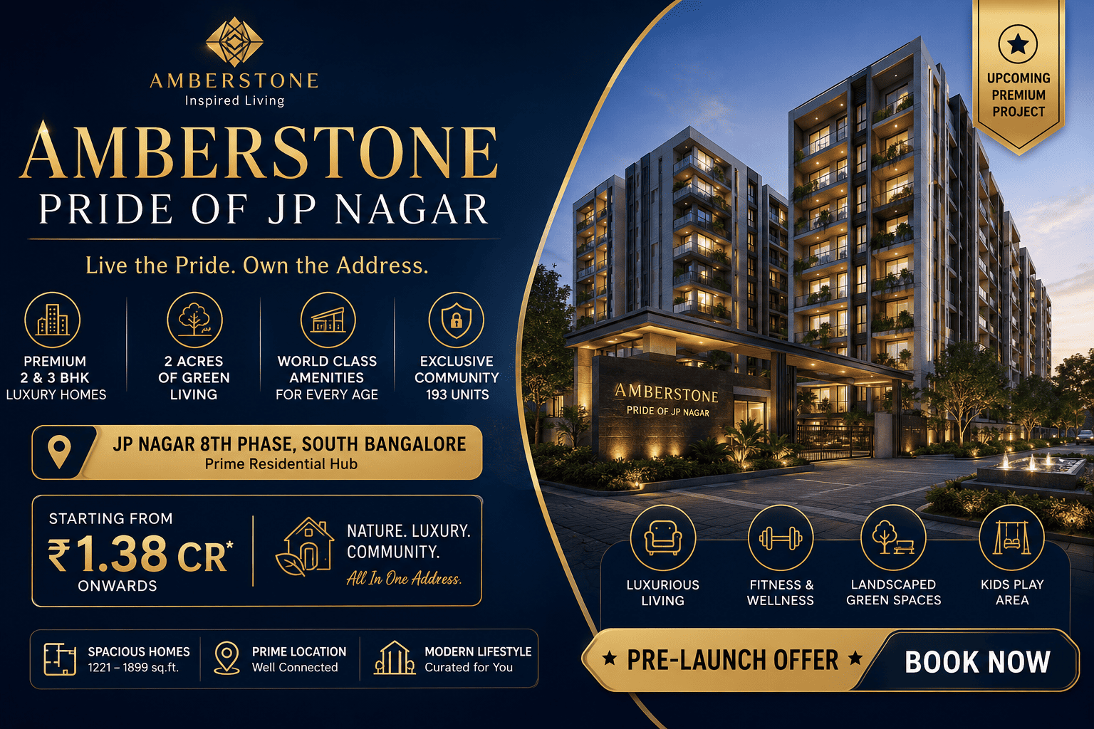 Amberstone Pride of JP Nagar - Premium Apartments in South Bangalore